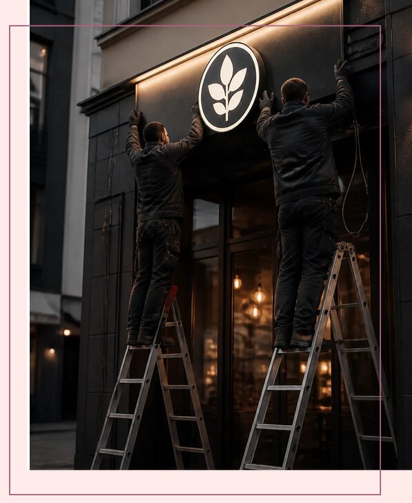 Световые вывески для кафе с изготовлением и монтажом в Дюртюли