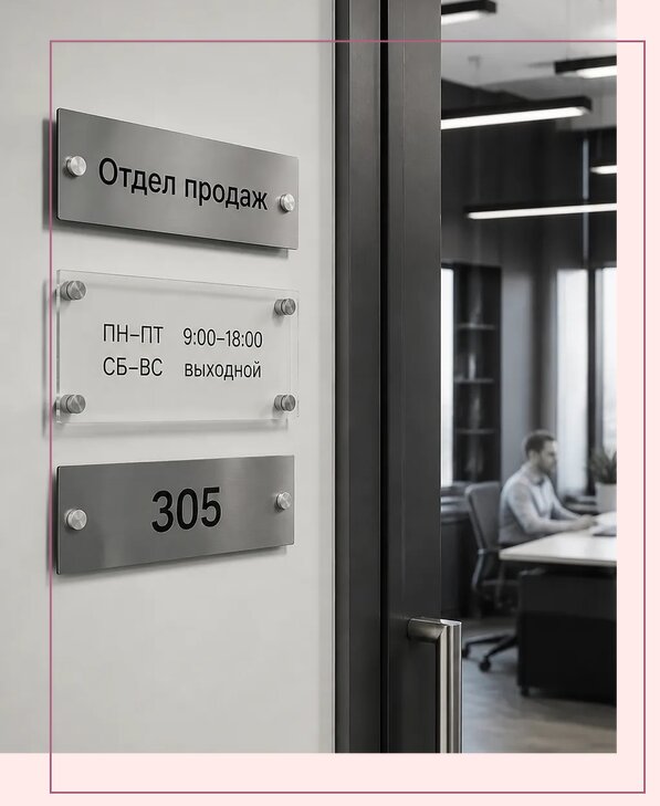 Офисные таблички на дверь в Дюртюли по цене от 5108 р. | Аванза-Дюр
